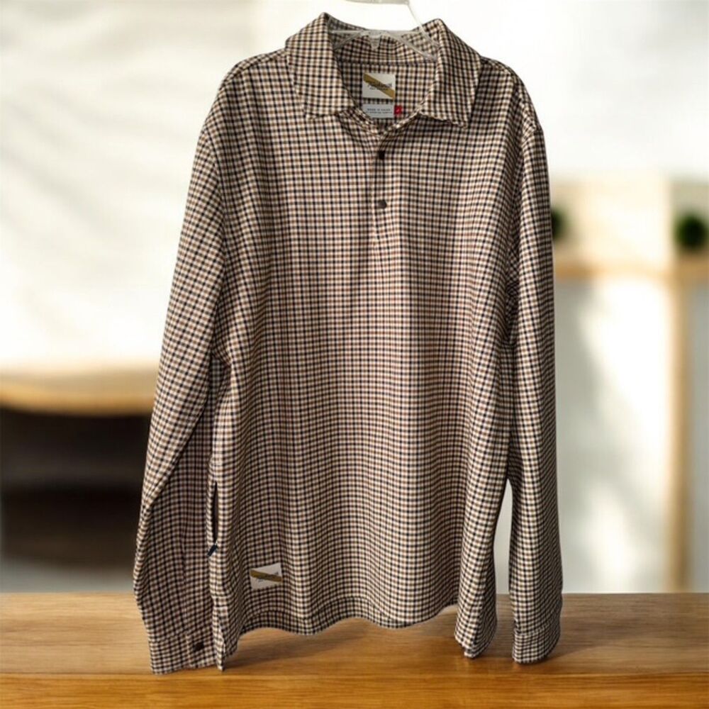 Tracksmith Brown and Cream Check Button-Down Shirt